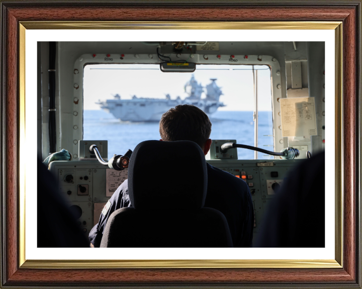 Quarter Master's view at the wheel Photo Print - Royal Navy Hampshire Prints 10 x 8 Classic Frame Yes