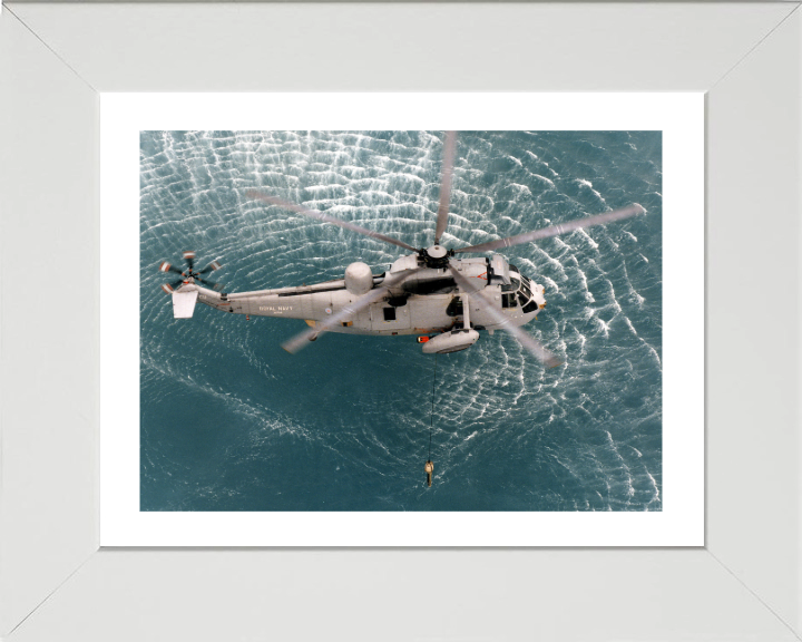 Westland Sea King MK 6 Helicopter Photo Print - Royal Navy Aircraft Hampshire Prints 10 x 8 White Frame Yes