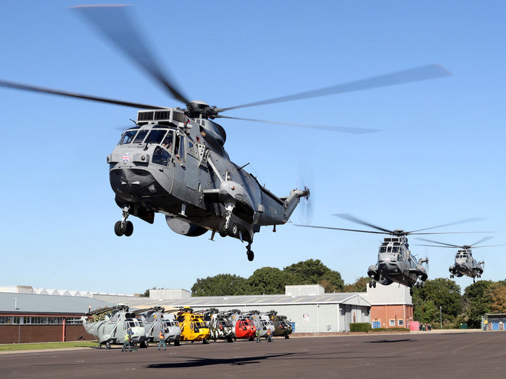 Sea King Mk7 Helicopters at HMS Sultan Photo Print - Royal Navy Aircraft Hampshire Prints 6 x 4 No Frame No
