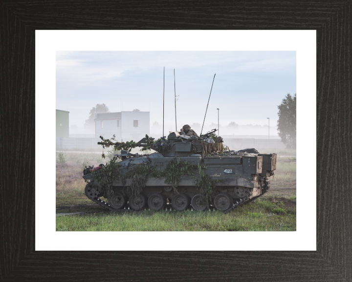 Warrior Infantry Fighting Vehicle Photo Print - British Army Vehicle Hampshire Prints 10 x 8 Black Frame Yes