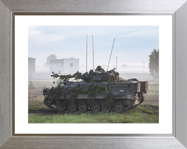Warrior Infantry Fighting Vehicle Photo Print - British Army Vehicle Hampshire Prints 10 x 8 Silver Frame Yes