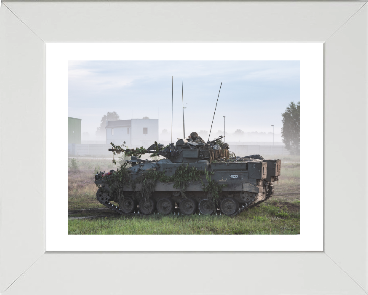 Warrior Infantry Fighting Vehicle Photo Print - British Army Vehicle Hampshire Prints 10 x 8 White Frame Yes