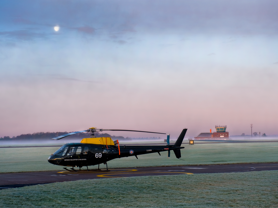 RAF Squirrel training Helicopter at sunrise Photo Print - Royal Air Force Aircraft Hampshire Prints 6 x 4 No Frame No