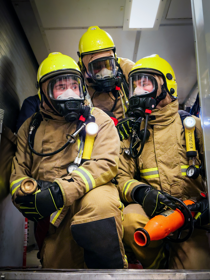Firefighting Team During an Exercise Photo Print - Royal Navy Hampshire Prints 6 x 4 No Frame No