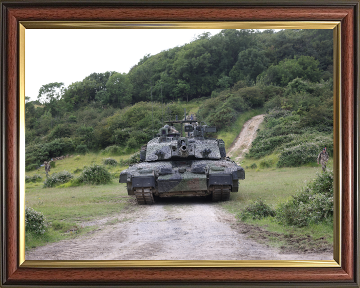 Challenger Megatron Main battle Tank On Tracks Photo Print - British Army Vehicle Hampshire Prints 10 x 8 Classic Frame No