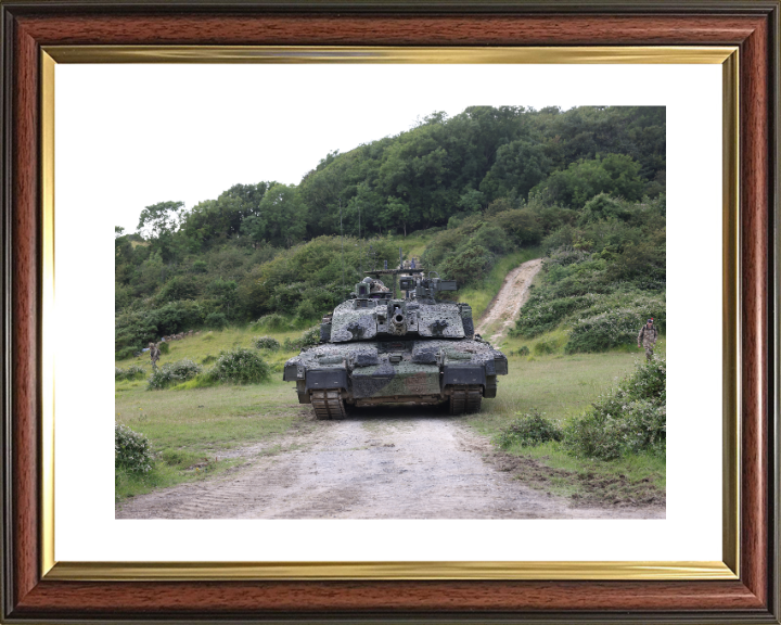 Challenger Megatron Main battle Tank On Tracks Photo Print - British Army Vehicle Hampshire Prints 10 x 8 Classic Frame Yes