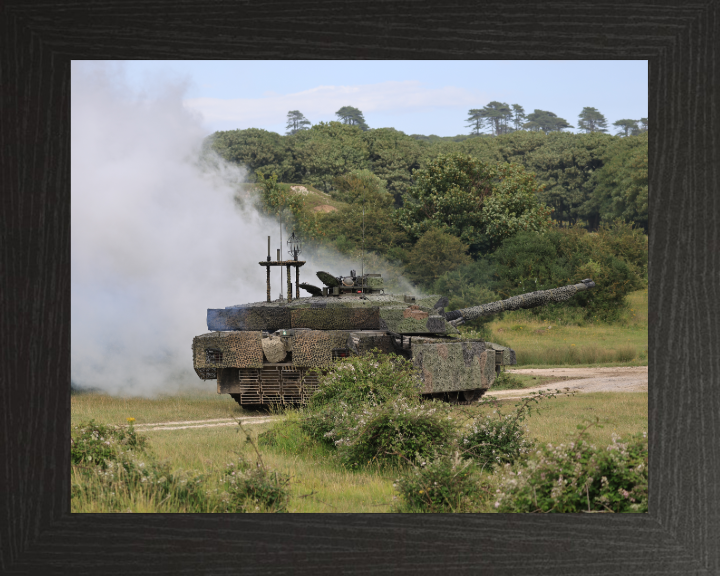 Challenger Megatron Main battle Tank Photo Print - British Army Vehicle Hampshire Prints 10 x 8 Black Frame No