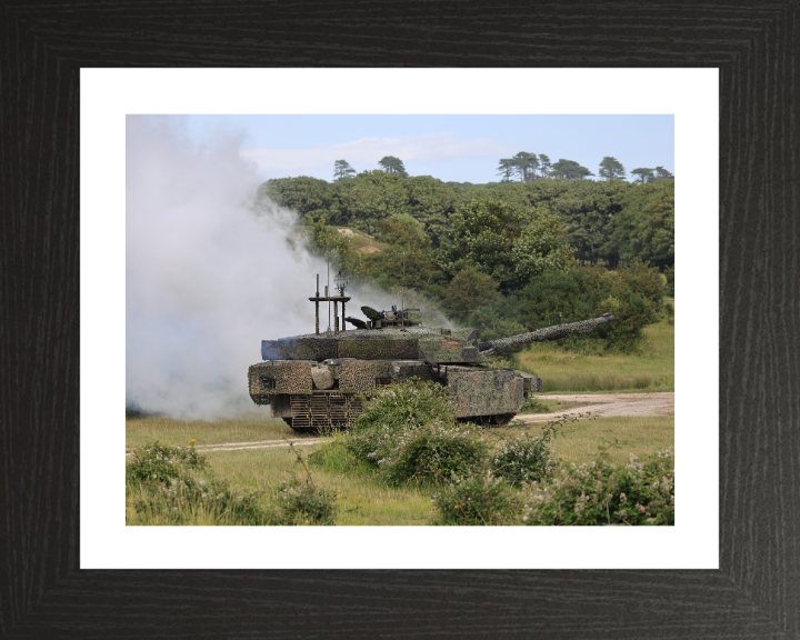 Challenger Megatron Main battle Tank Photo Print - British Army Vehicle Hampshire Prints 10 x 8 Black Frame Yes
