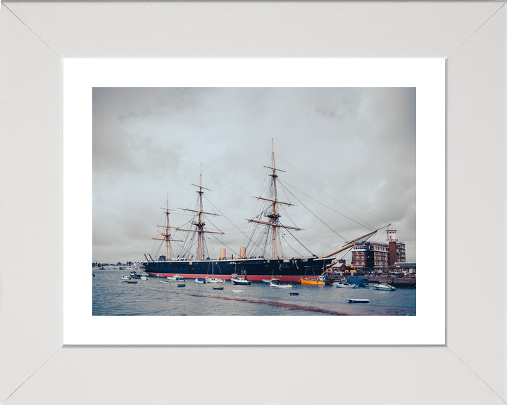 HMS Warrior 1860 Steam-powered Armoured Frigate 2018 Starboard View Photo Print - Posters, Prints, & Visual Artwork - by Hampshire Prints (image 4 of 9)