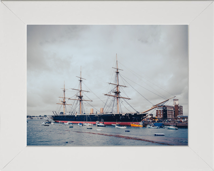 HMS Warrior 1860 Steam-powered Armoured Frigate 2018 Starboard View Photo Print - Posters, Prints, & Visual Artwork - by Hampshire Prints (image 5 of 9)