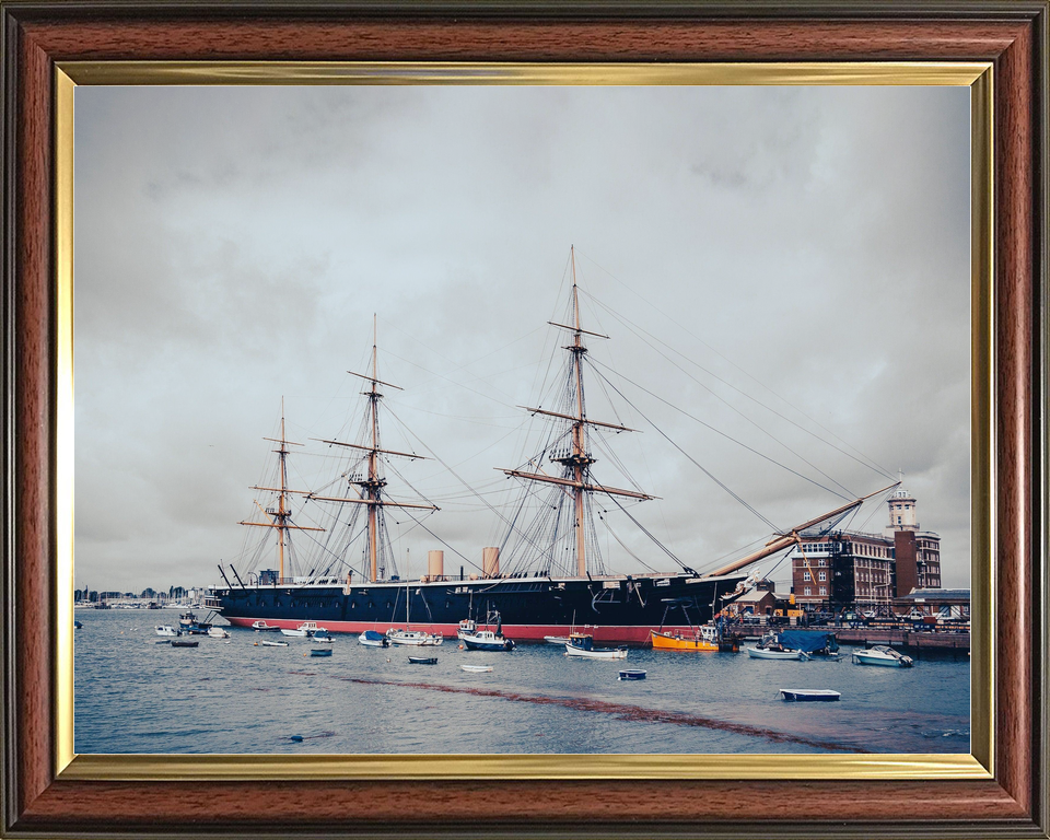 HMS Warrior 1860 Steam-powered Armoured Frigate 2018 Starboard View Photo Print - Posters, Prints, & Visual Artwork - by Hampshire Prints (image 9 of 9)