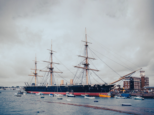 HMS Warrior 1860 Steam-powered Armoured Frigate 2018 Starboard View