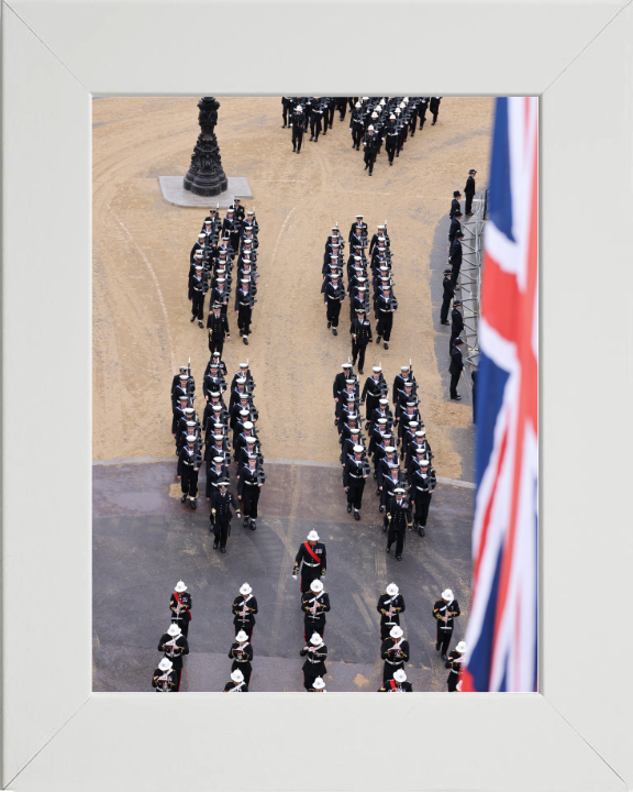 Guard Marching on the Mall London Photo Print - Royal Navy Hampshire Prints 10 x 8 White Frame No
