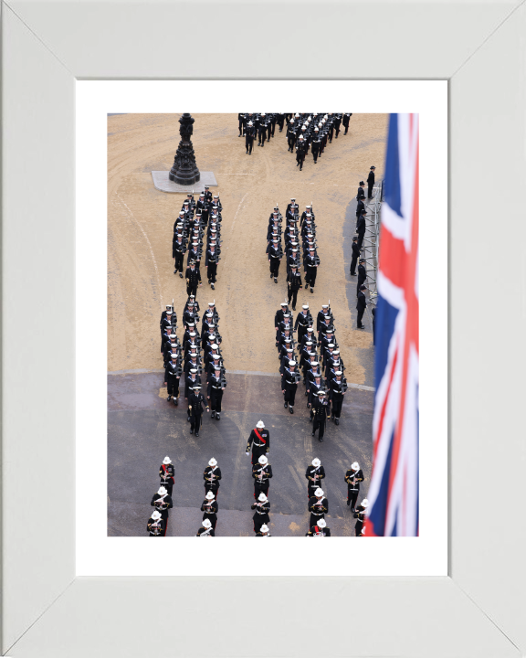 Guard Marching on the Mall London Photo Print - Royal Navy Hampshire Prints 10 x 8 White Frame Yes