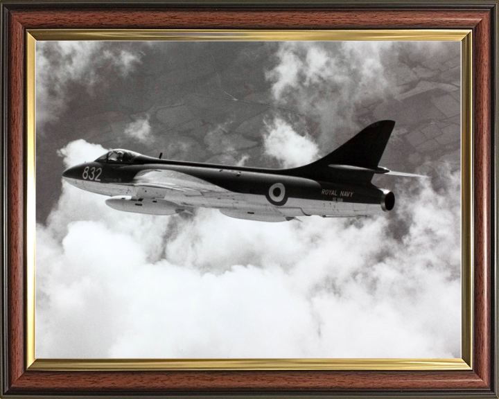 Hawker Hunter Jet in Flight Photo Print - Royal Navy Aircraft Hampshire Prints 10 x 8 Classic Frame No