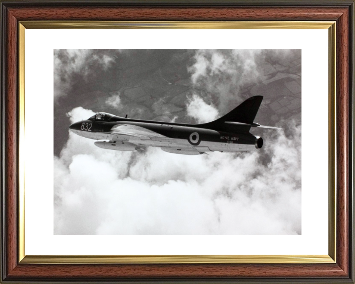 Hawker Hunter Jet in Flight Photo Print - Royal Navy Aircraft Hampshire Prints 10 x 8 Classic Frame Yes