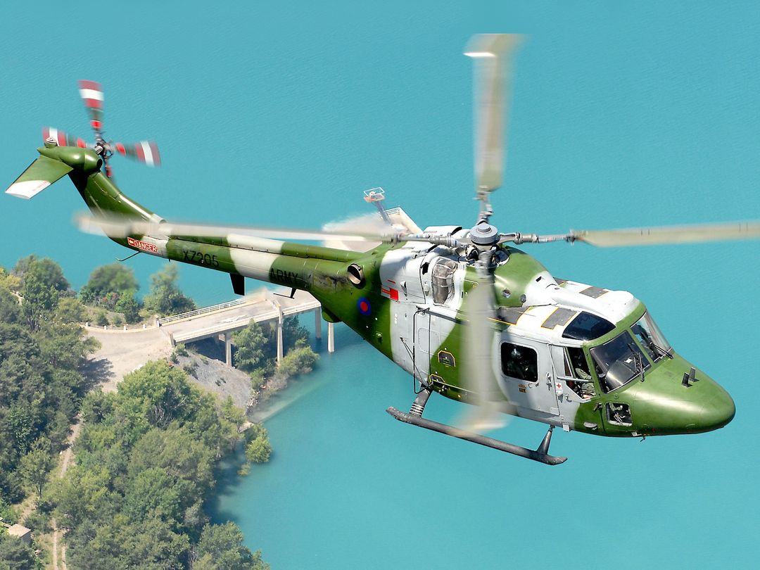 British Army Lynx Mk 7 helicopter Over France 2007