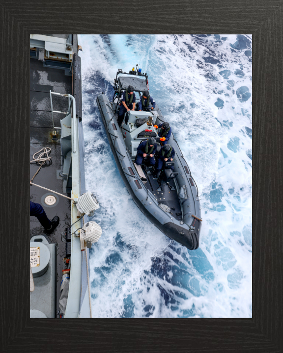 Sailors Riding a Seaboat Photo Print - Royal Navy Hampshire Prints 10 x 8 Black Frame No