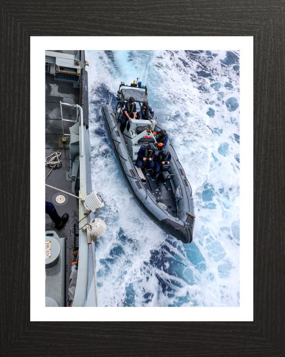 Sailors Riding a Seaboat Photo Print - Royal Navy Hampshire Prints 10 x 8 Black Frame Yes