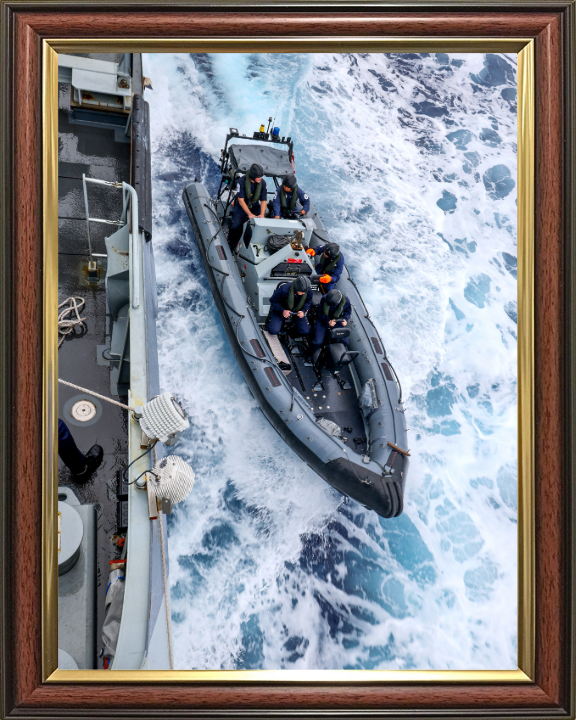 Sailors Riding a Seaboat Photo Print - Royal Navy Hampshire Prints 10 x 8 Classic Frame No