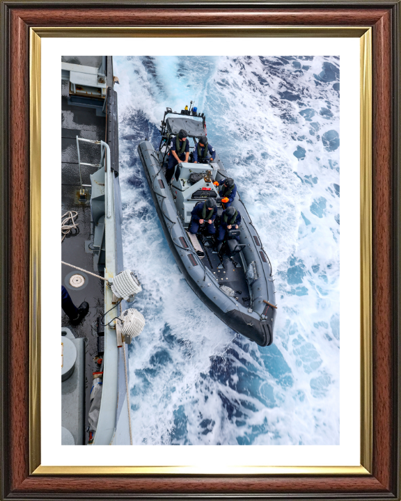 Sailors Riding a Seaboat Photo Print - Royal Navy Hampshire Prints 10 x 8 Classic Frame Yes