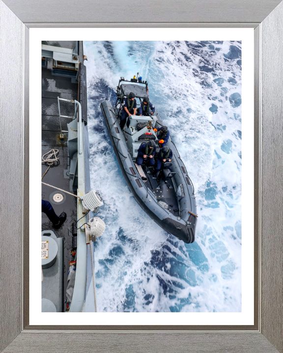 Sailors Riding a Seaboat Photo Print - Royal Navy Hampshire Prints 10 x 8 Silver Frame Yes