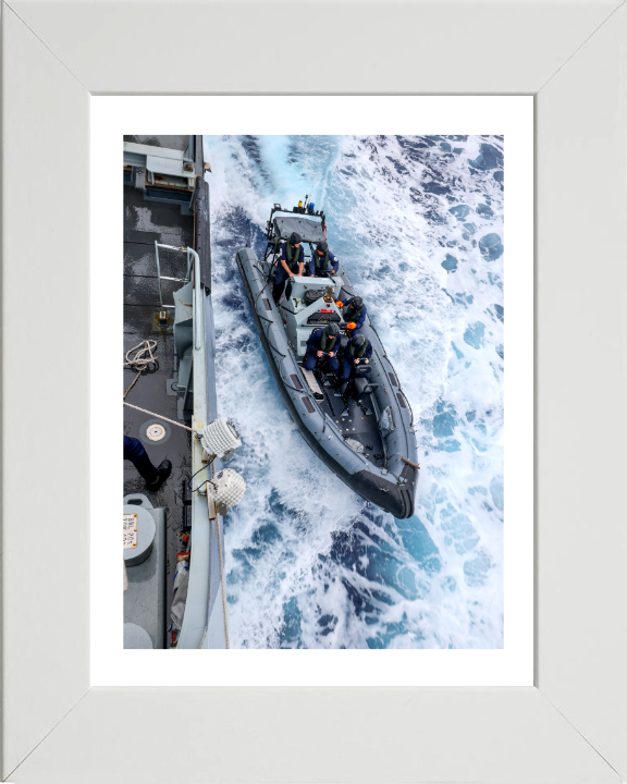 Sailors Riding a Seaboat Photo Print - Royal Navy Hampshire Prints 10 x 8 White Frame Yes