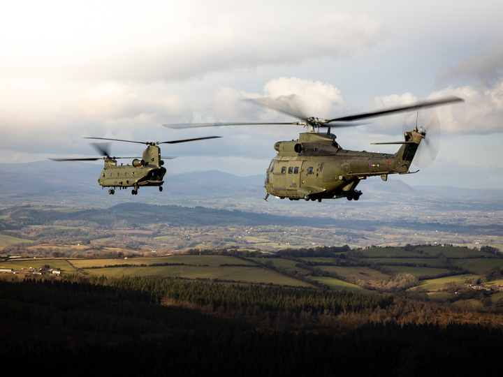 RAF Chinook and Puma HC Mk2 Helicopters Photo Print - Royal Air Force Aircraft Hampshire Prints 6 x 4 No Frame No