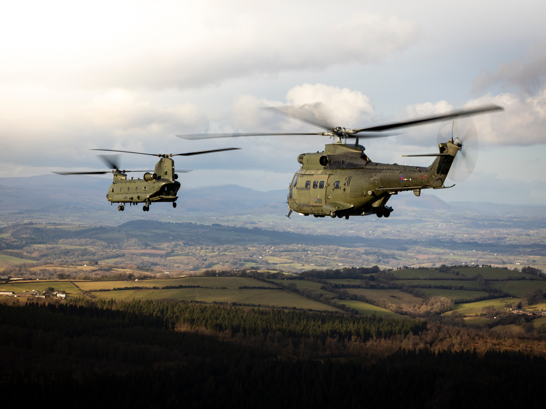 RAF Chinook and Puma HC Mk2 Helicopters Photo Print Royal Air Force Aircraft Wall Art Aviation Decor Posters, Prints, & Visual Artwork Hampshire Prints 6 x 4 No Frame No