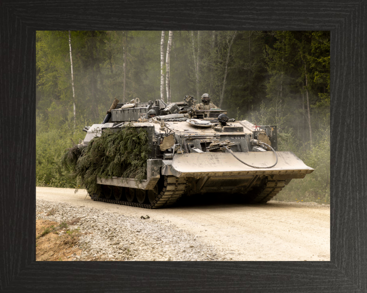 Challenger armoured repair and recovery vehicle Photo Print - British Army Vehicle Hampshire Prints 10 x 8 Black Frame No