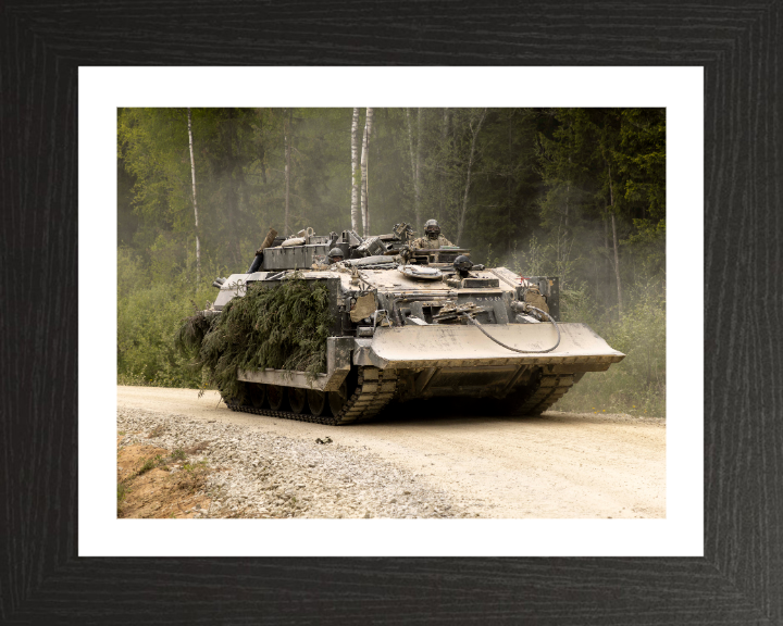 Challenger armoured repair and recovery vehicle Photo Print - British Army Vehicle Hampshire Prints 10 x 8 Black Frame Yes