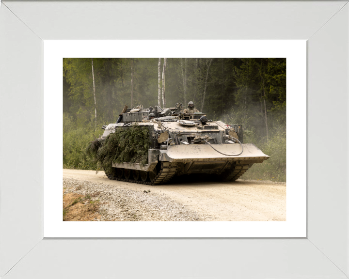 Challenger armoured repair and recovery vehicle Photo Print - British Army Vehicle Hampshire Prints 10 x 8 White Frame Yes