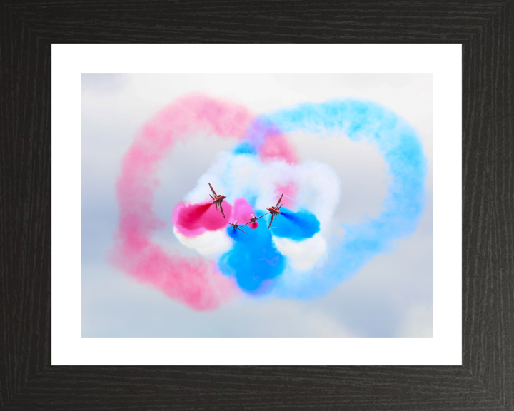 RAF Red Arrows Displaying Photo Print - Royal Air Force Aircraft Hampshire Prints 10 x 8 Black Frame Yes