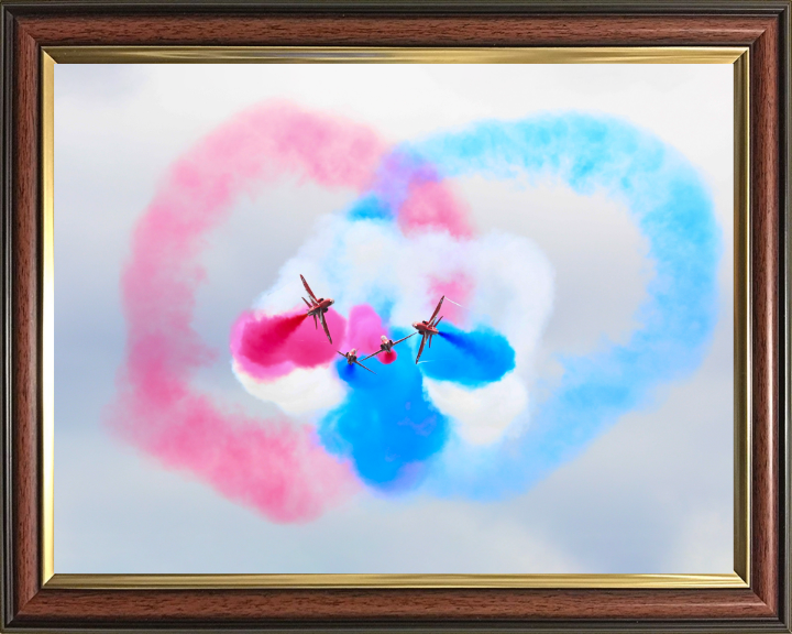 RAF Red Arrows Displaying Photo Print - Royal Air Force Aircraft Hampshire Prints 10 x 8 Classic Frame No
