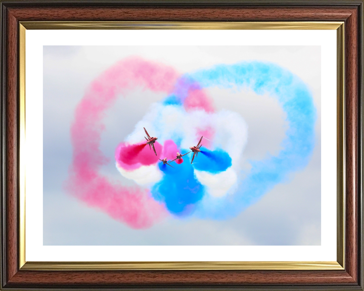 RAF Red Arrows Displaying Photo Print - Royal Air Force Aircraft Hampshire Prints 10 x 8 Classic Frame Yes