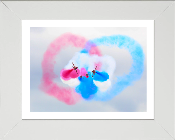 RAF Red Arrows Displaying Photo Print - Royal Air Force Aircraft Hampshire Prints 10 x 8 White Frame Yes