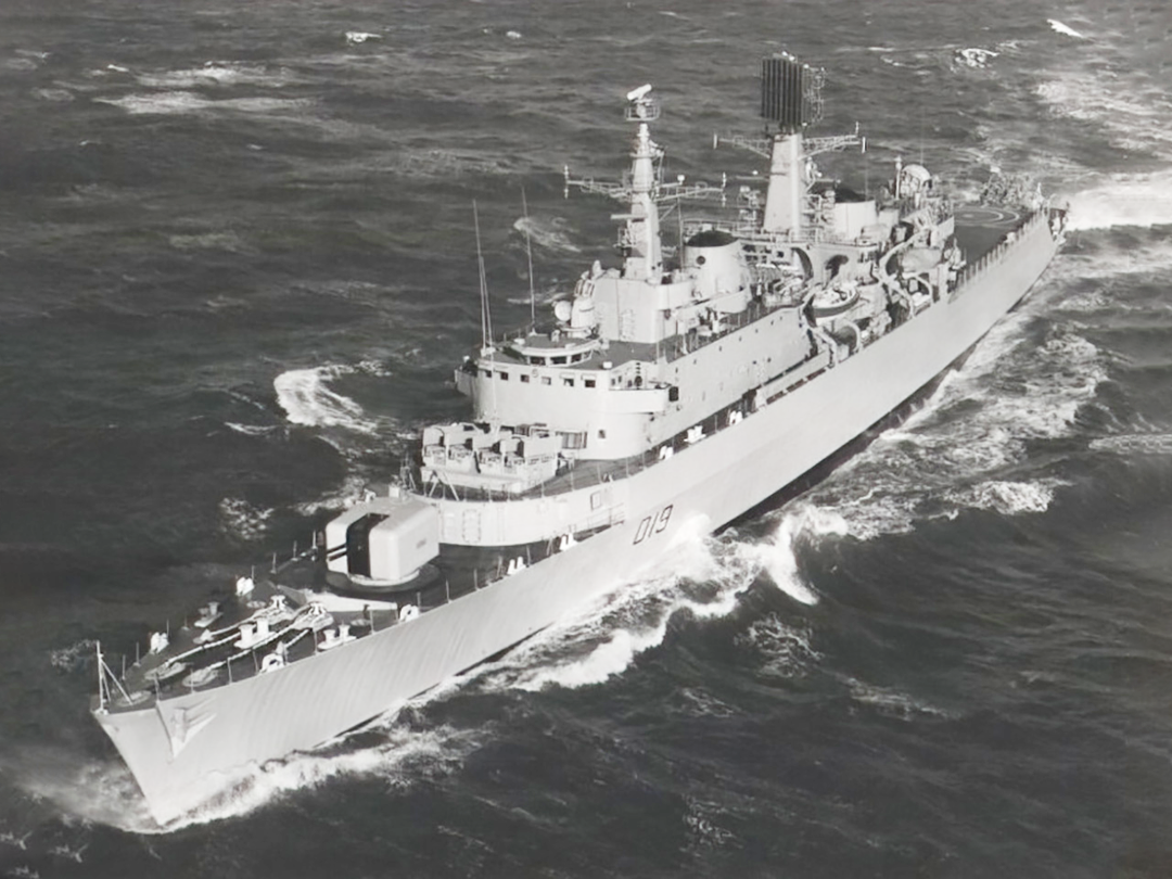 HMS Glamorgan (D19) Royal Navy County Class Destroyer High Port Bow View Photo Print Wall Art Decor - Posters, Prints, & Visual Artwork - by Hampshire Prints (image 1 of 9)