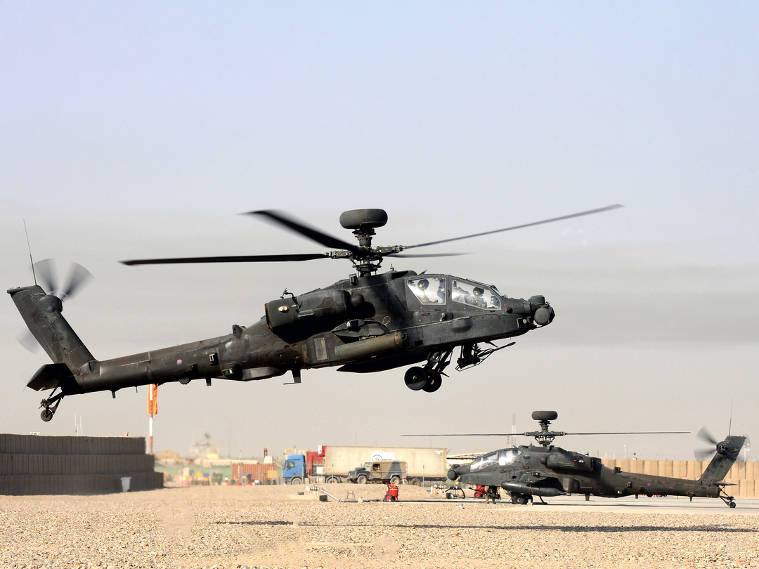 British Army AAC Apache AH1 Landing Bastion October 2011