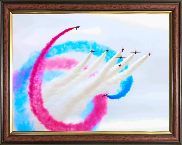 RAF Red Arrows display Photo Print - Royal Air Force Aircraft Hampshire Prints 10 x 8 Classic Frame No