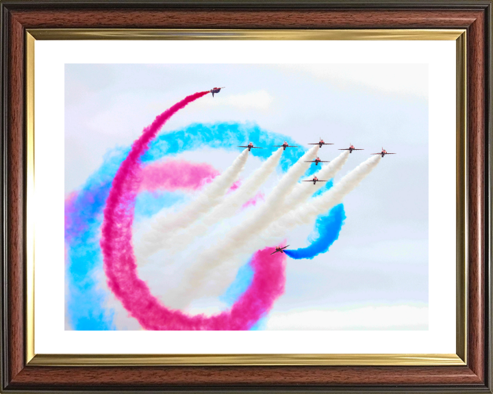 RAF Red Arrows display Photo Print - Royal Air Force Aircraft Hampshire Prints 10 x 8 Classic Frame Yes