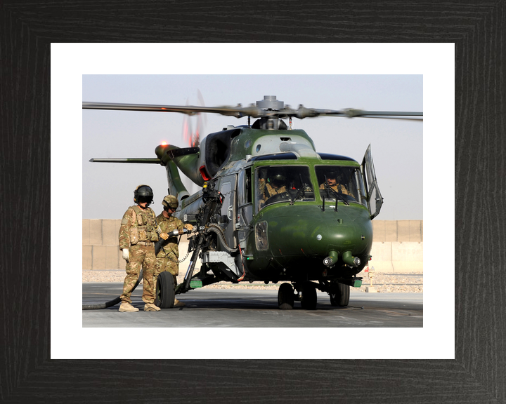 British Army AAC Lynx Mk 9A Refuelling Bastion October 2011