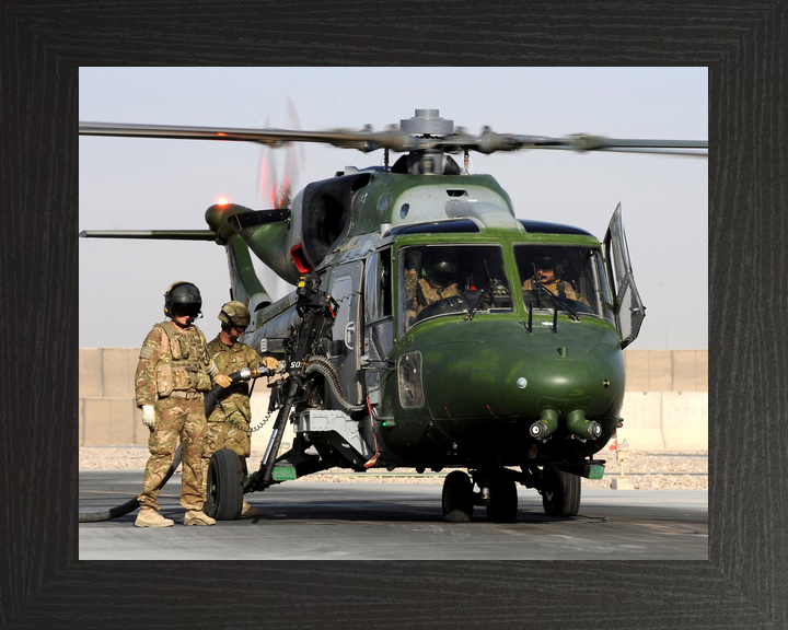 British Army AAC Lynx Mk 9A Refuelling Bastion October 2011