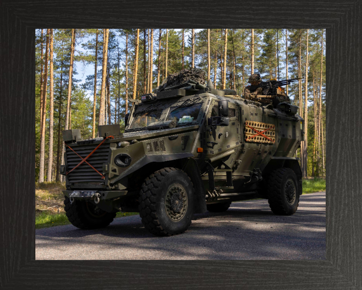 British Foxhound vehicle Photo Print - British Army Vehicle Hampshire Prints 10 x 8 Black Frame No