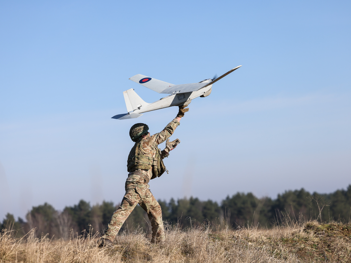Soldier launches the PUMA UAS Photo Print - British Army Hampshire Prints 6 x 4 No Frame No