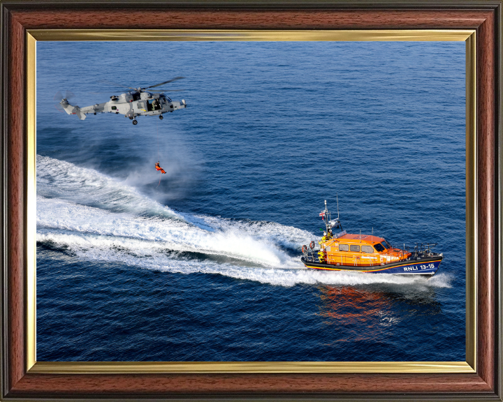 Wildcat Helicopter Winch Training Photo Print - Royal Navy Aircraft Hampshire Prints 10 x 8 Classic Frame No