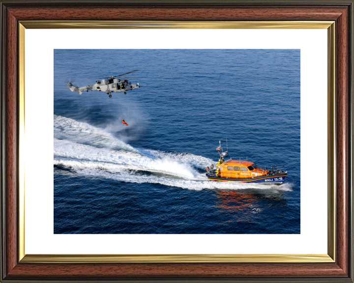 Wildcat Helicopter Winch Training Photo Print - Royal Navy Aircraft Hampshire Prints 10 x 8 Classic Frame Yes