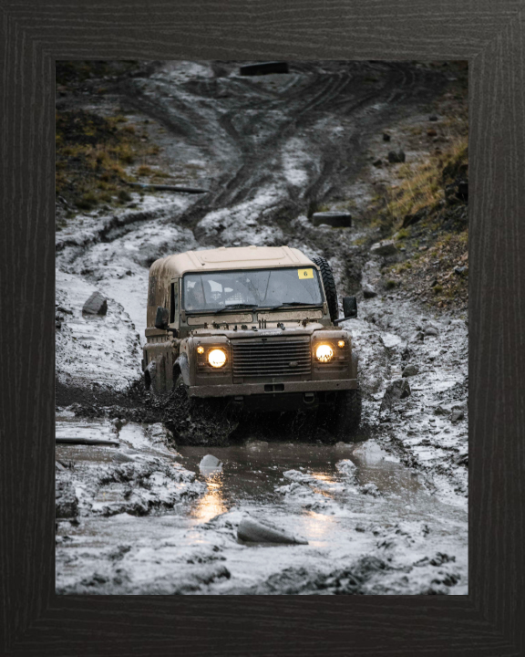 Land Rover Wolf Photo Print - British Army Vehicle Hampshire Prints 10 x 8 Black Frame No
