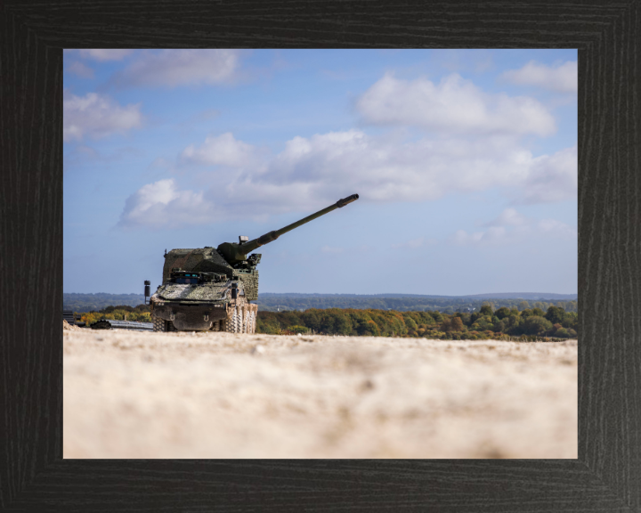 Boxer RCH 155 artillery variant Vehicle Photo Print - British Army Vehicle Hampshire Prints 10 x 8 Black Frame No