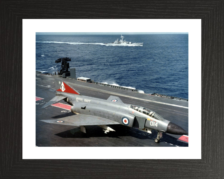 Phantom FG.1 Jet On A Flight Deck Photo Print - Royal Navy Aircraft Hampshire Prints 10 x 8 Black Frame Yes