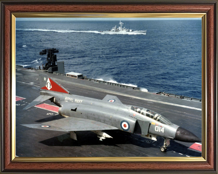 Phantom FG.1 Jet On A Flight Deck Photo Print - Royal Navy Aircraft Hampshire Prints 10 x 8 Classic Frame No